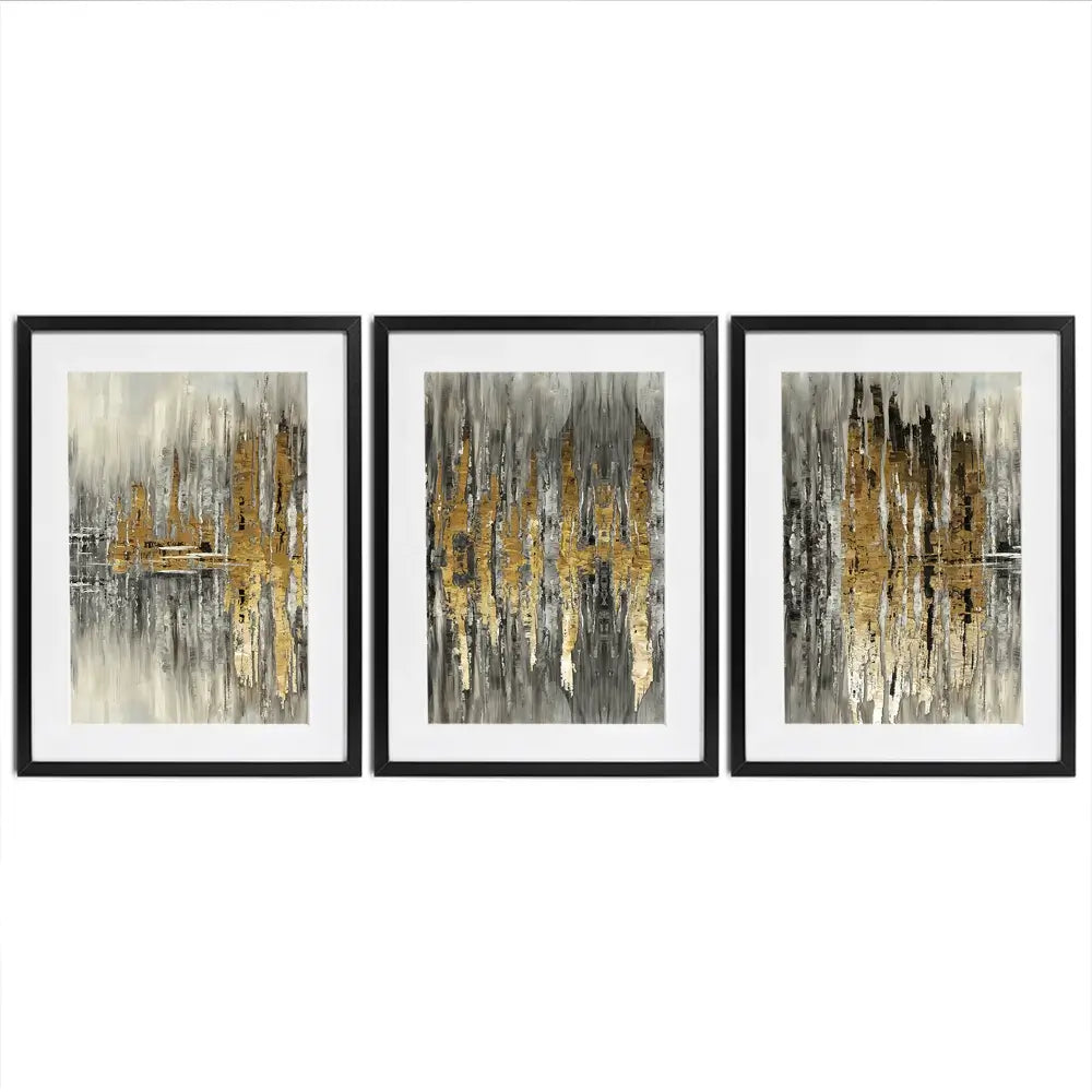 Abstract Sound Wave Framed Art Print Trio Abstract Sound Wave Framed Art Print Trio wall art product Muzi pear studio / Shutterstock