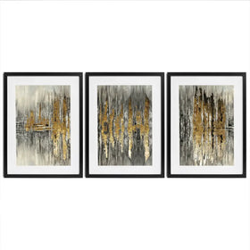 Abstract Sound Wave Framed Art Print Trio Abstract Sound Wave Framed Art Print Trio wall art product Muzi pear studio / Shutterstock