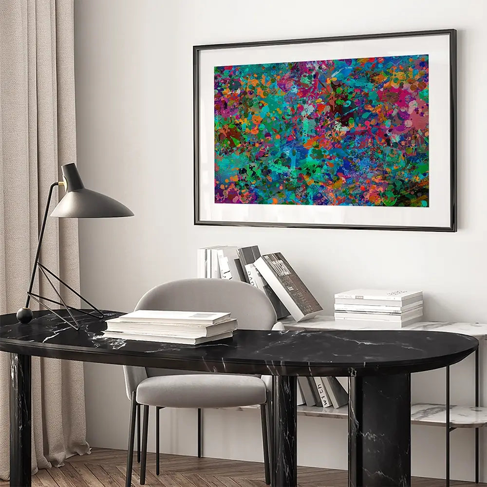 Abstract Splashes Framed Art Print Abstract Splashes Framed Art Print wall art product ARTEMENKO VALENTYN / Shutterstock