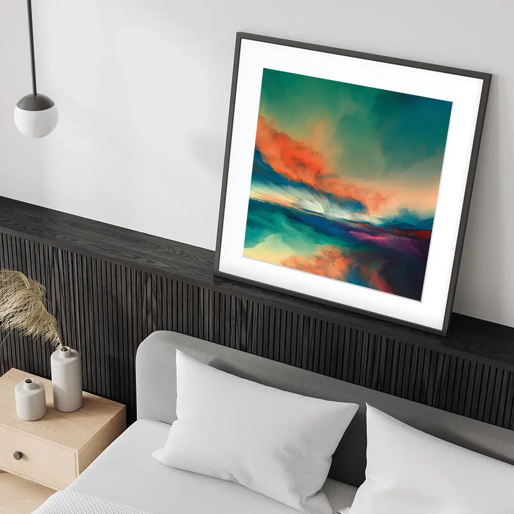 Abstract Sunset Square Framed Art Print Abstract Sunset Square Framed Art Print wall art product Art Print Shop