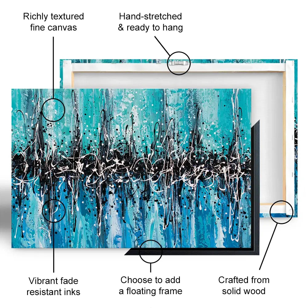 Abstract Teal Canvas Print Abstract Teal Canvas Print wall art product Olga Tkachyk