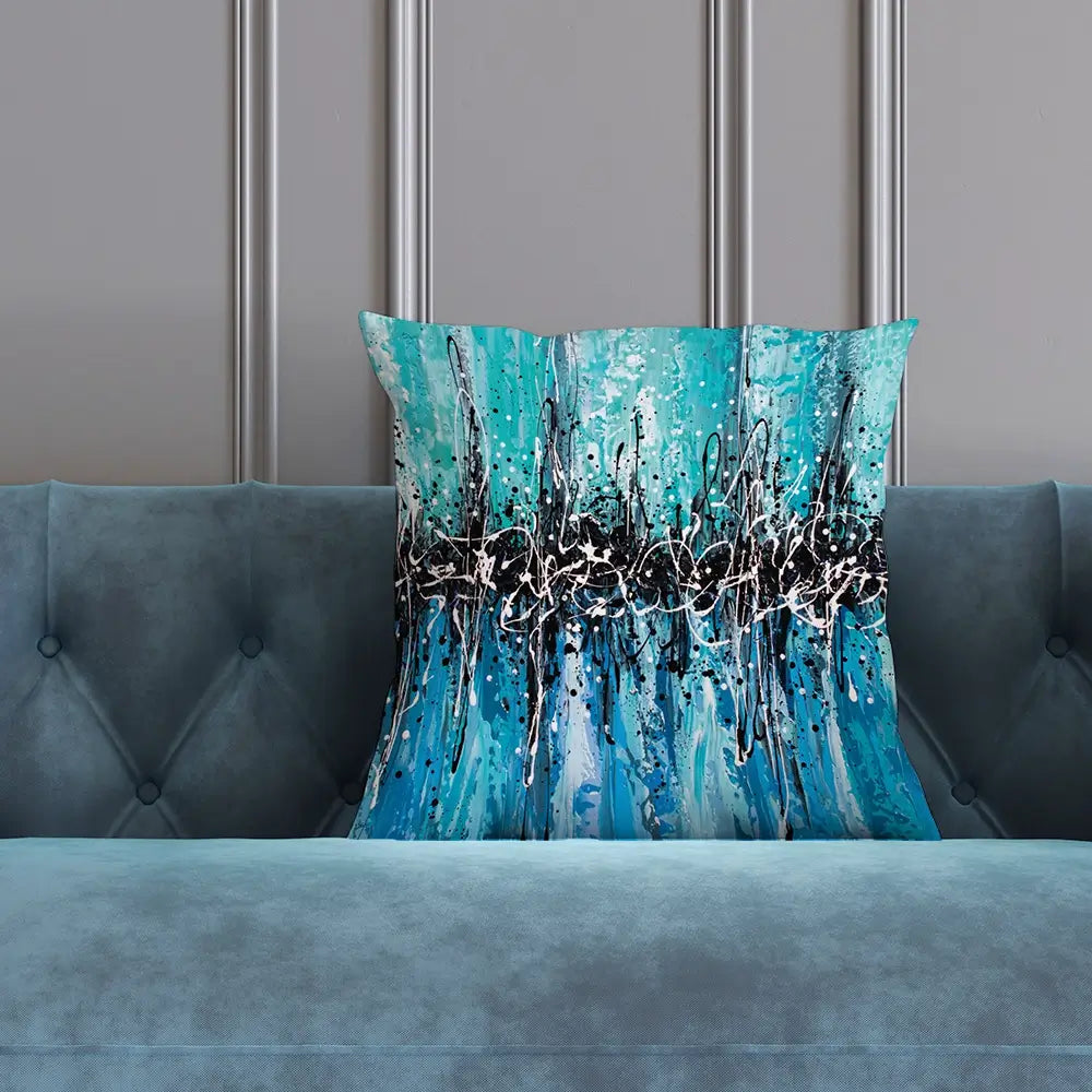 Abstract Teal Cushion Abstract Teal Cushion wall art product Art Print Shop