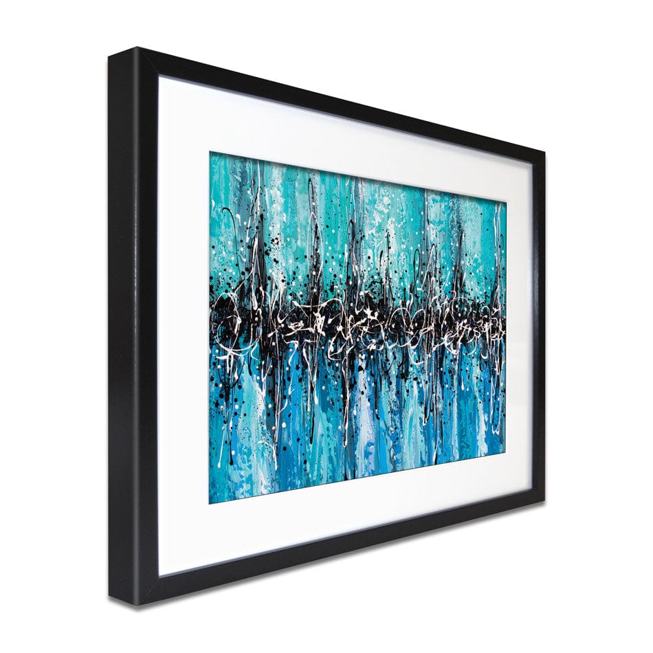 Abstract Teal Framed Art Print wall art product Olga Tkachyk