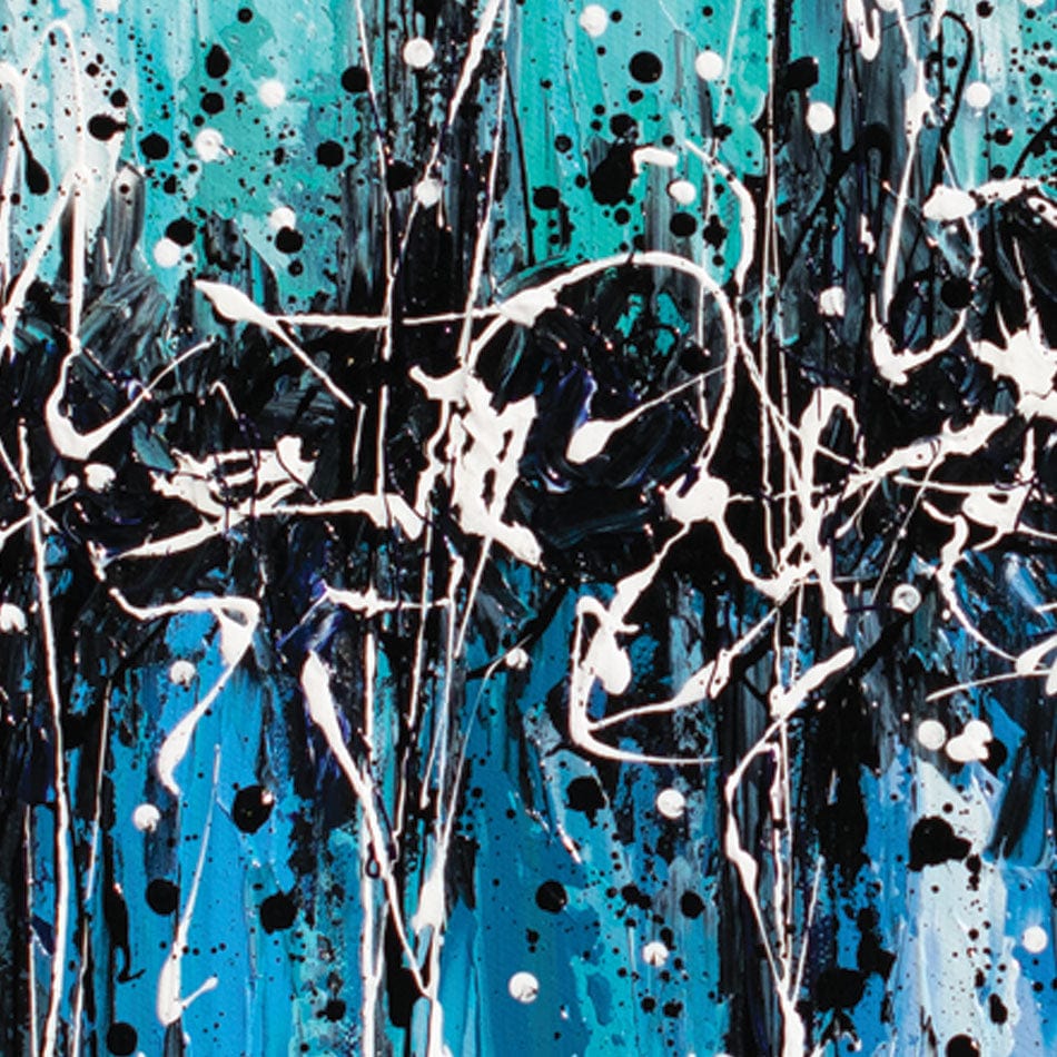 Abstract Teal Framed Art Print wall art product Olga Tkachyk