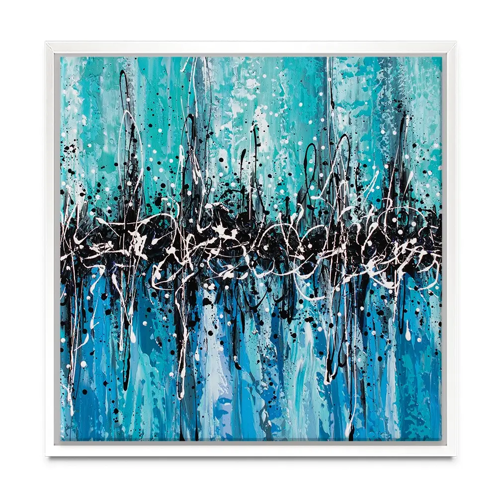 Abstract Teal Square Canvas Print Abstract Teal Square Canvas Print wall art product Art Print Shop