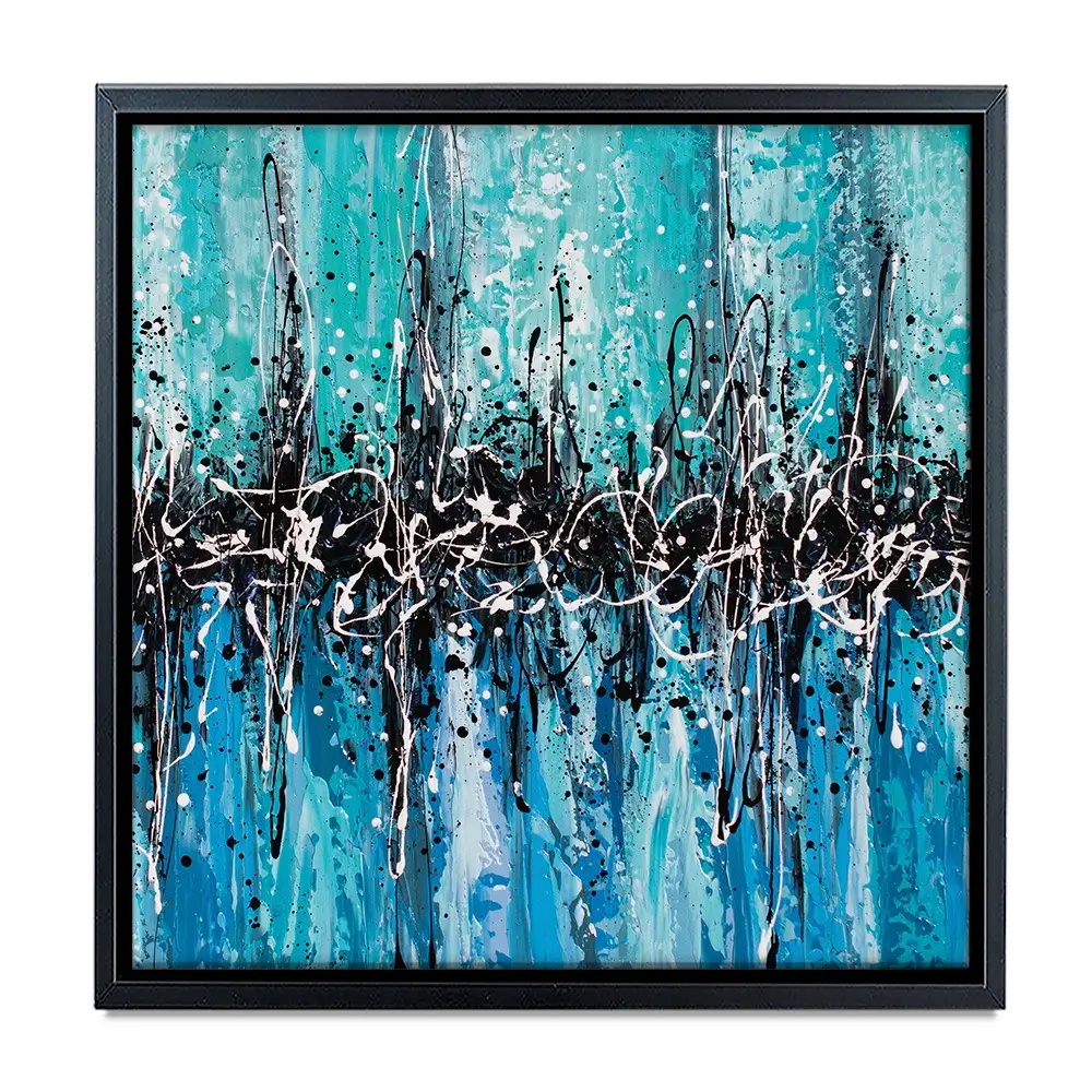 Abstract Teal Square Canvas Print Abstract Teal Square Canvas Print wall art product Art Print Shop