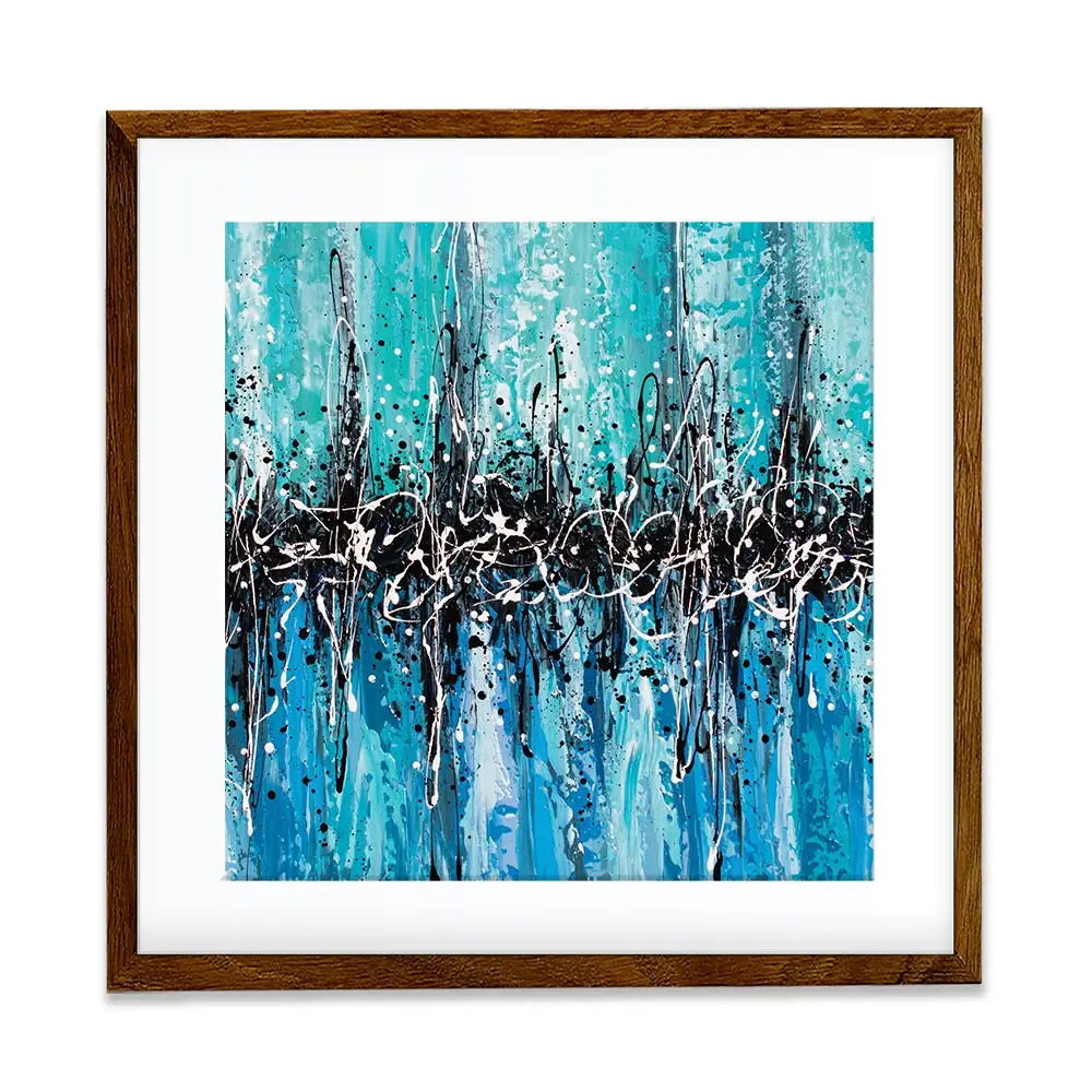 Abstract Teal Square Framed Art Print Abstract Teal Square Framed Art Print wall art product Art Print Shop