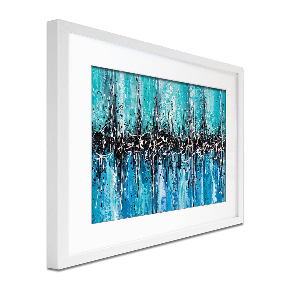 Abstract Teal Framed Art Print wall art product Olga Tkachyk