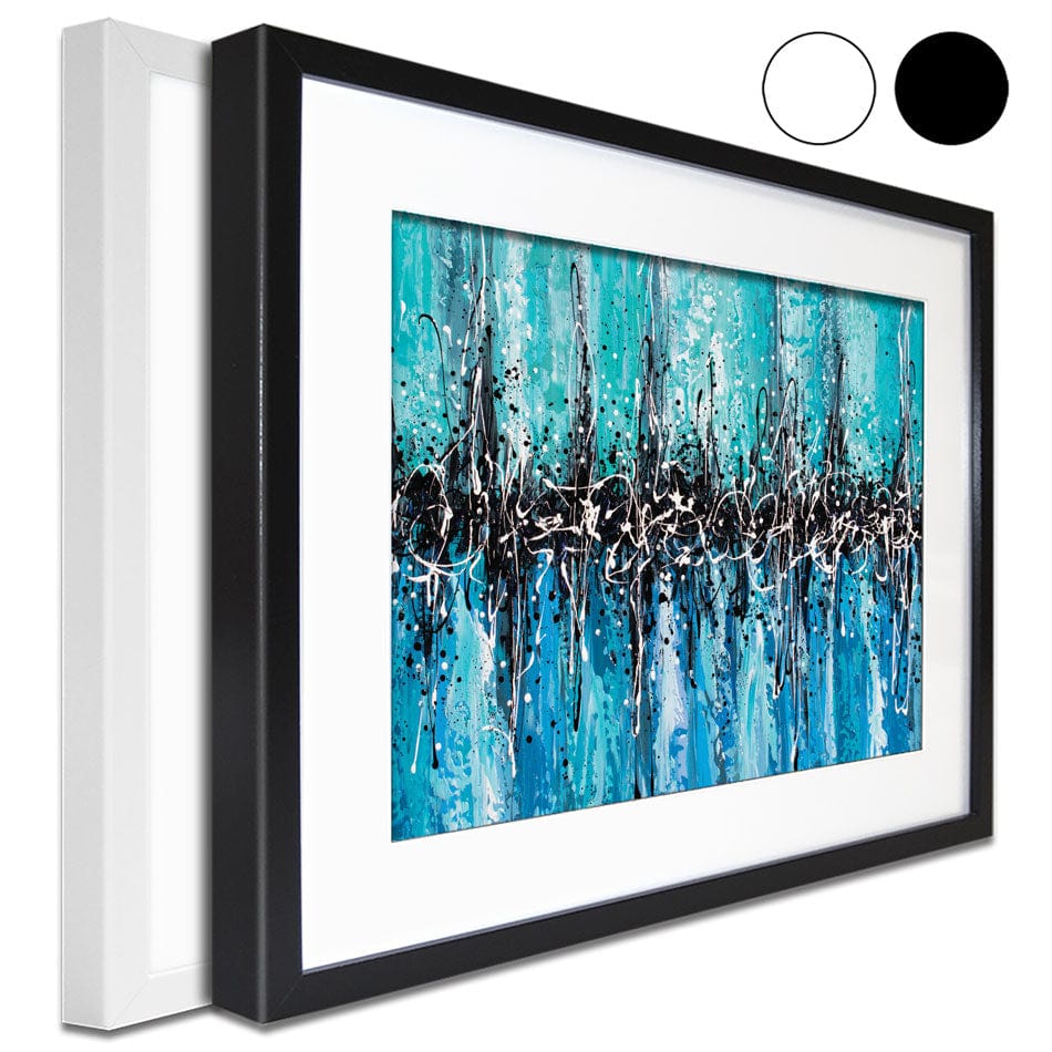 Abstract Teal Framed Art Print wall art product Olga Tkachyk
