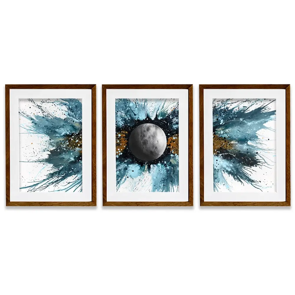 Abstract Universe Silent Moon Framed Art Print Trio Abstract Universe Silent Moon Framed Art Print Trio wall art product Ashvin Harrison