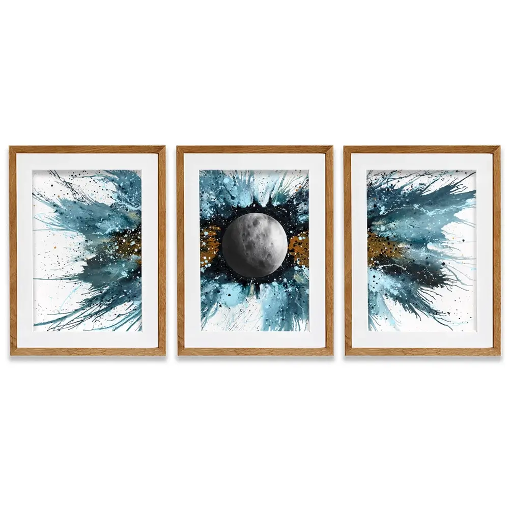Abstract Universe Silent Moon Framed Art Print Trio Abstract Universe Silent Moon Framed Art Print Trio wall art product Ashvin Harrison