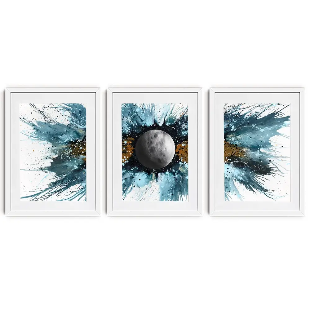 Abstract Universe Silent Moon Framed Art Print Trio Abstract Universe Silent Moon Framed Art Print Trio wall art product Ashvin Harrison