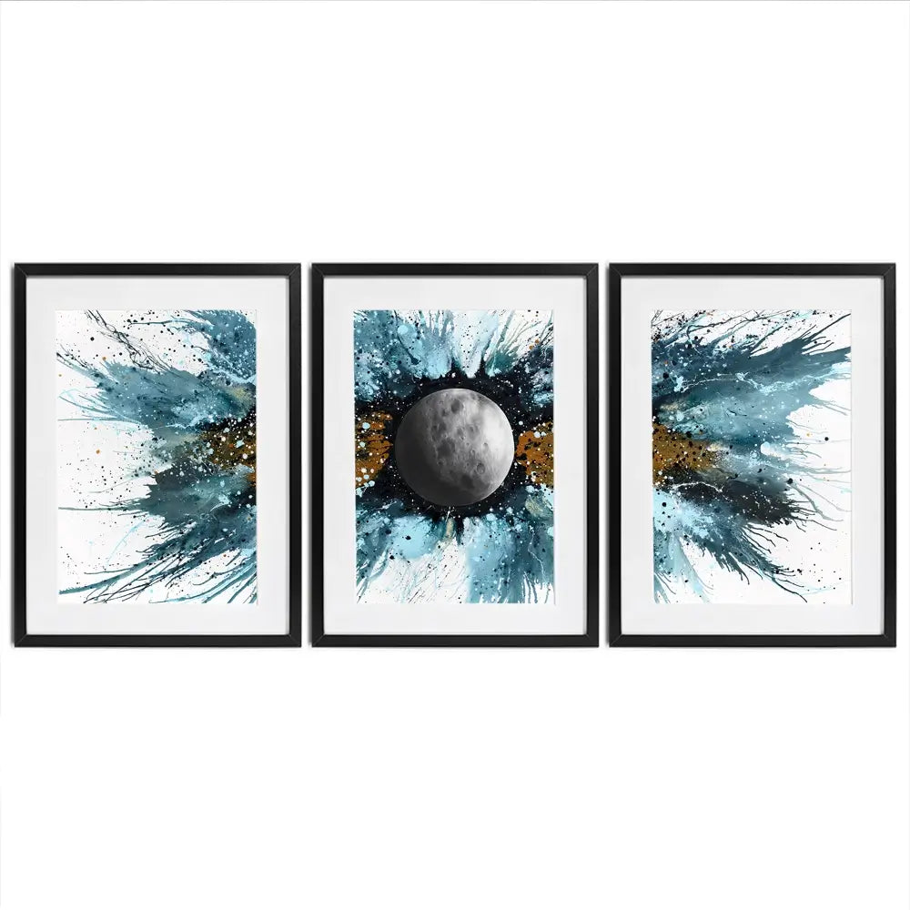 Abstract Universe Silent Moon Framed Art Print Trio Abstract Universe Silent Moon Framed Art Print Trio wall art product Ashvin Harrison