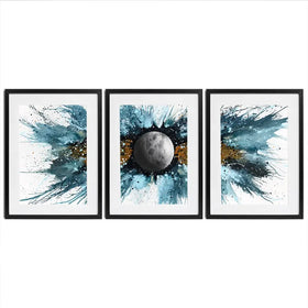 Abstract Universe Silent Moon Framed Art Print Trio Abstract Universe Silent Moon Framed Art Print Trio wall art product Ashvin Harrison