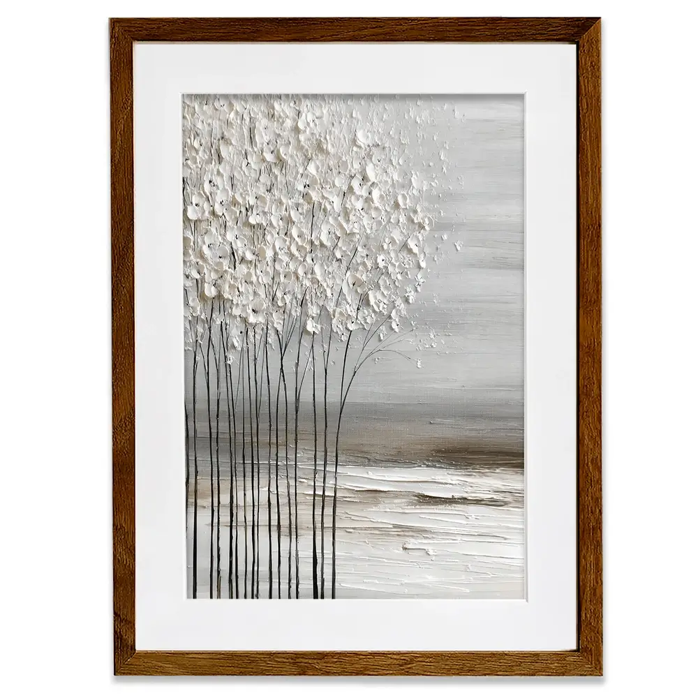 Abstract White Trees Framed Art Print Abstract White Trees Framed Art Print wall art product LSR Design Studio - Independent