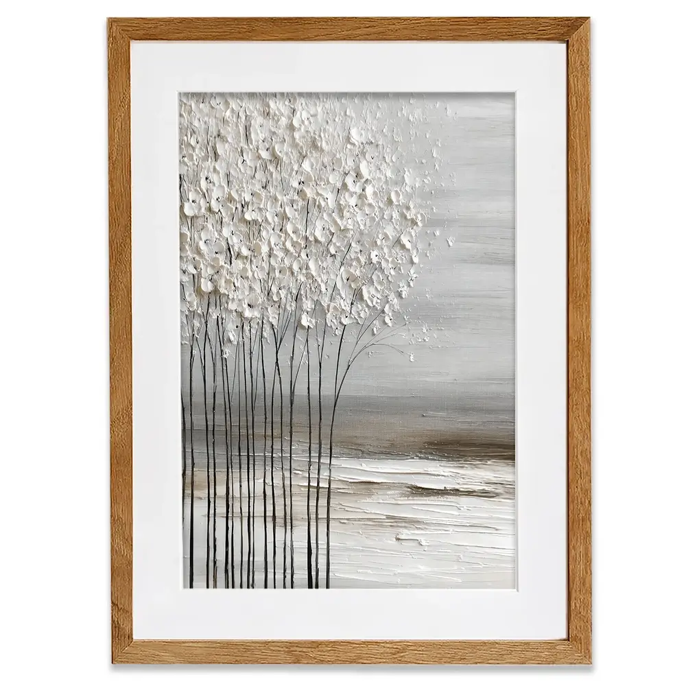 Abstract White Trees Framed Art Print Abstract White Trees Framed Art Print wall art product LSR Design Studio - Independent