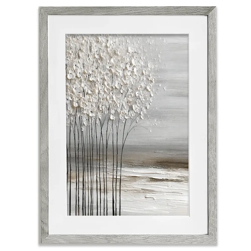 Abstract White Trees Framed Art Print Abstract White Trees Framed Art Print wall art product LSR Design Studio - Independent