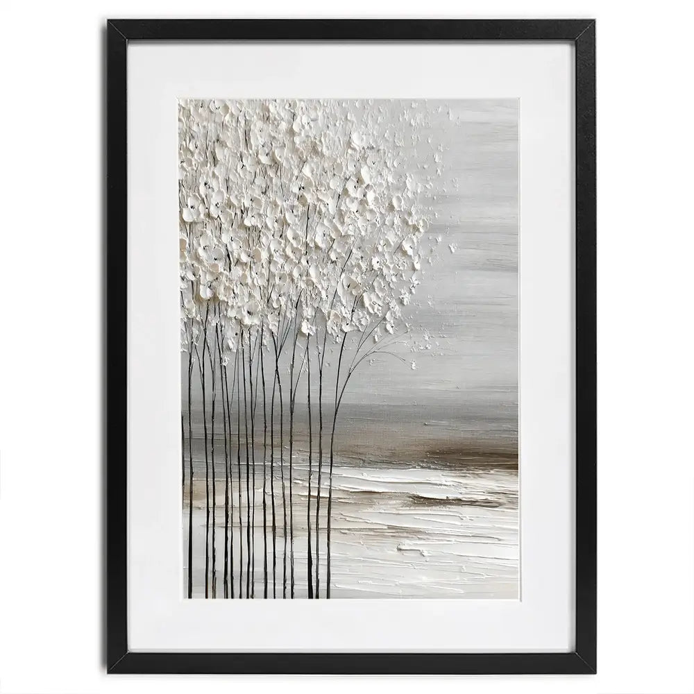 Abstract White Trees Framed Art Print Abstract White Trees Framed Art Print wall art product LSR Design Studio - Independent