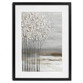Abstract White Trees Framed Art Print Abstract White Trees Framed Art Print wall art product LSR Design Studio - Independent