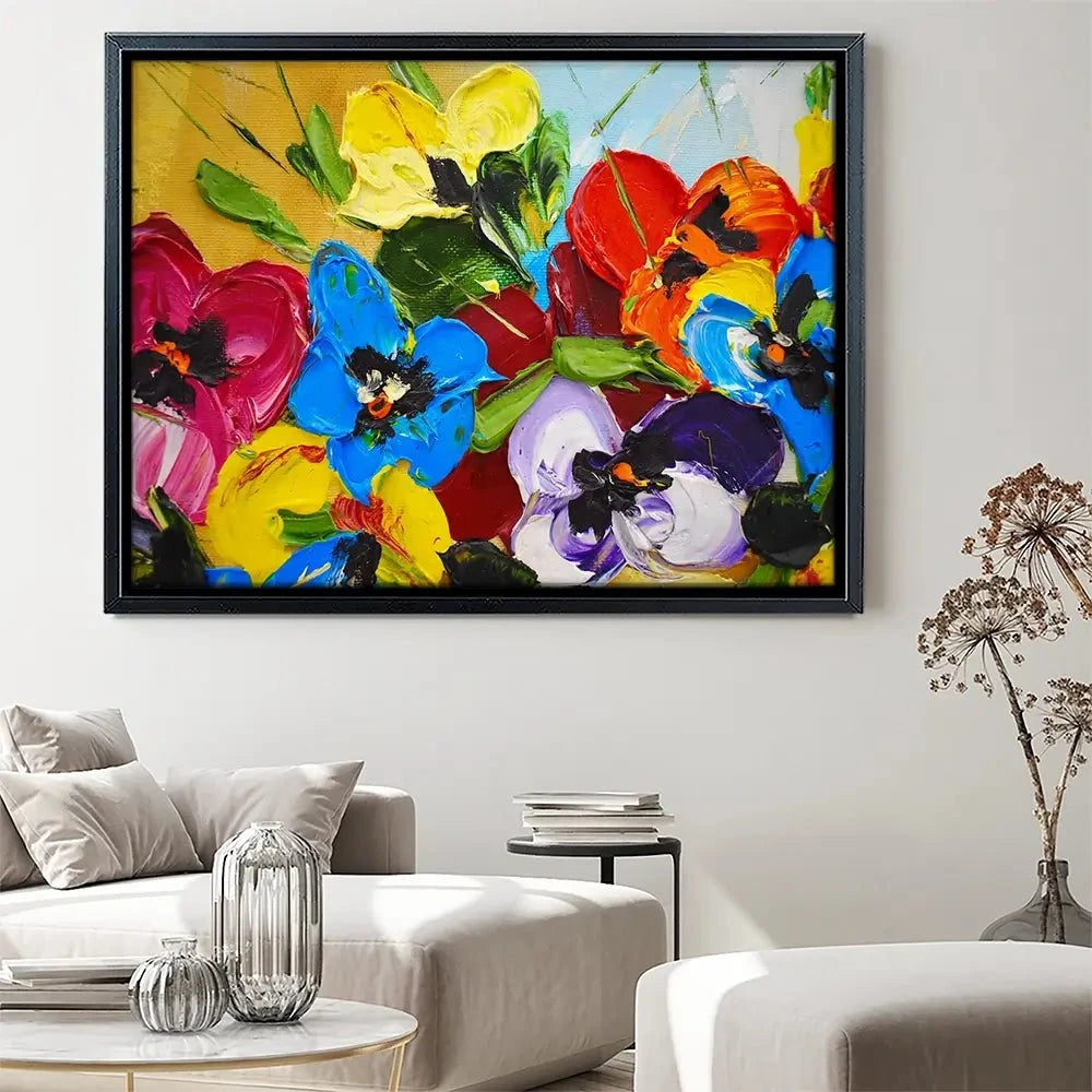 Acrylic Painted Flowers Canvas Print Acrylic Painted Flowers Canvas Print wall art product Victoria Denisova / Shutterstock
