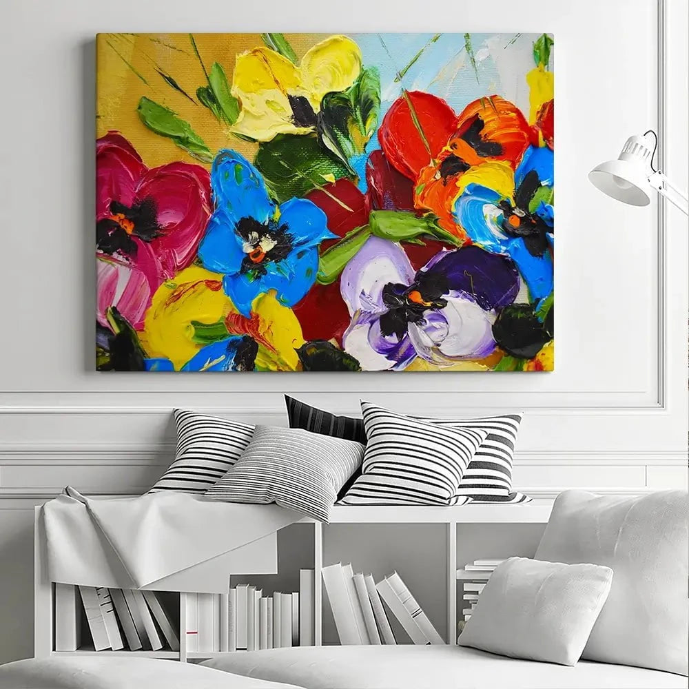 Acrylic Painted Flowers Canvas Print Acrylic Painted Flowers Canvas Print wall art product Victoria Denisova / Shutterstock