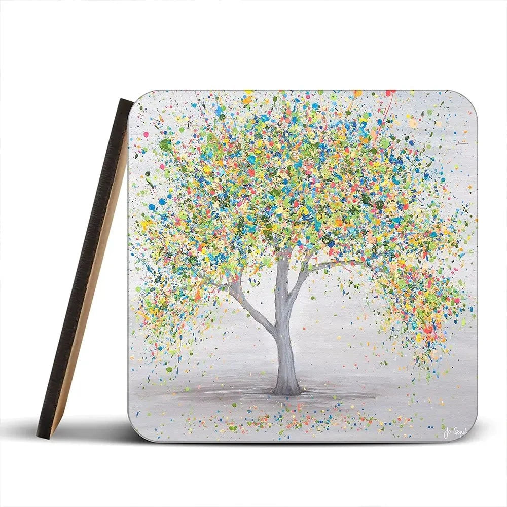 Adoring Love Coaster Set Rainbow Soul Tree Coaster Set | Rainbow Soul Tree Art Coasters wall art product Jo Gough