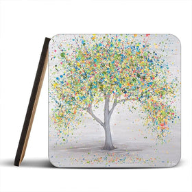 Adoring Love Coaster Set Rainbow Soul Tree Coaster Set | Rainbow Soul Tree Art Coasters wall art product Jo Gough