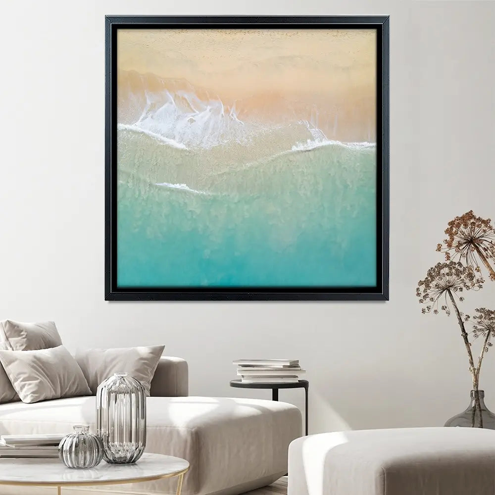 Aerial Wave Square Canvas Print Aerial Wave Square Canvas Print wall art product Zephyr_p / Shutterstock