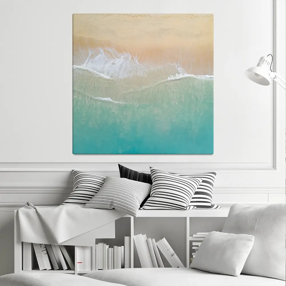 Aerial Wave Square Canvas Print Aerial Wave Square Canvas Print wall art product Zephyr_p / Shutterstock