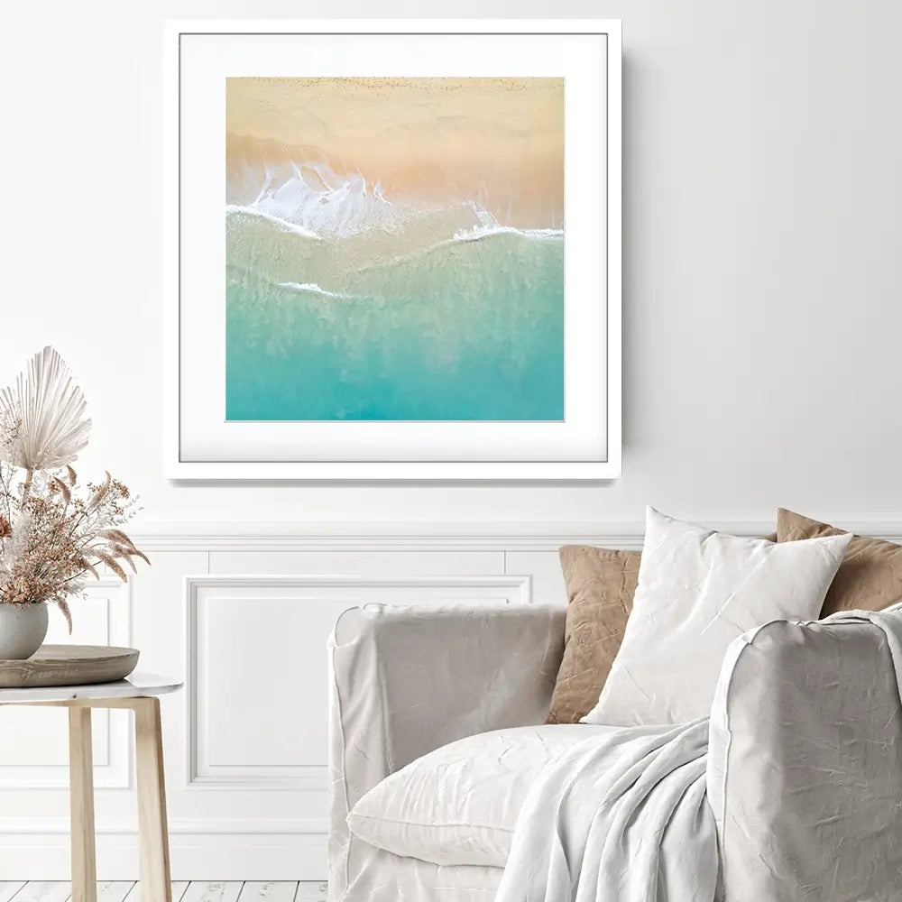 Aerial Wave Square Framed Art Print Aerial Wave Square Framed Art Print wall art product Zephyr_p / Shutterstock