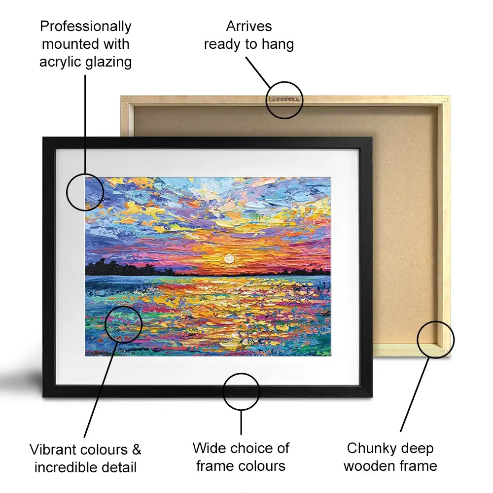 All Encompassing Sunset Framed Art Print All Encompassing Sunset Framed Art Print | Sunset Framed Print | Art wall art product Olga Tkachyk