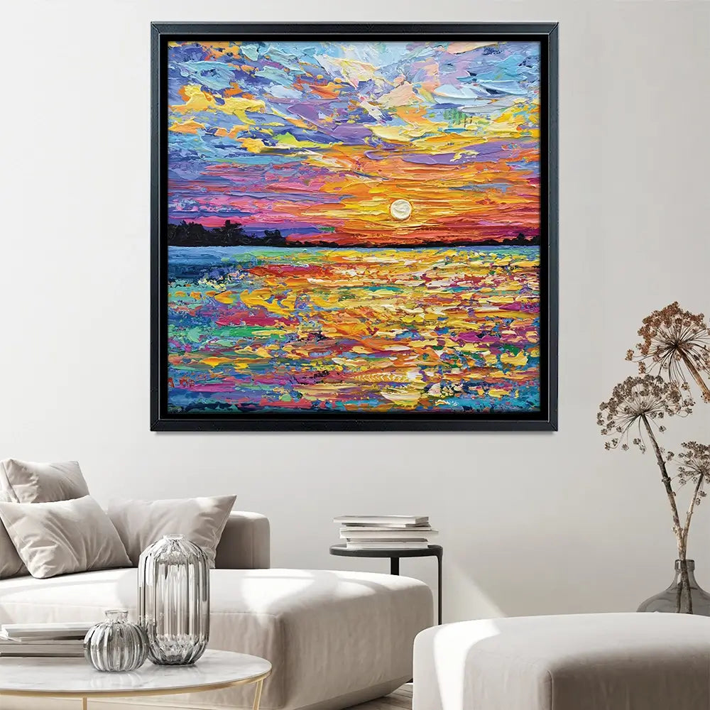 All Encompassing Sunset Square Canvas Print All Encompassing Sunset Square Canvas Print | Sunset Canvas | Sunsets wall art product Olga Tkachyk