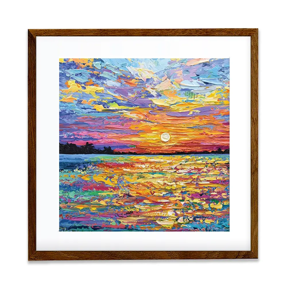 All Encompassing Sunset Square Framed Art Print All Encompassing Sunset Square Framed Art Print | Sunset Artwork wall art product Olga Tkachyk