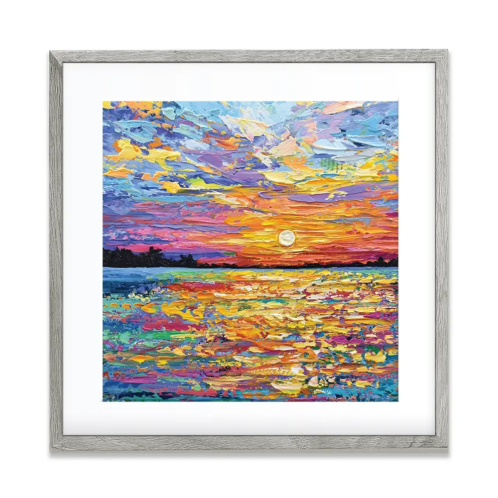 All Encompassing Sunset Square Framed Art Print All Encompassing Sunset Square Framed Art Print | Sunset Artwork wall art product Olga Tkachyk