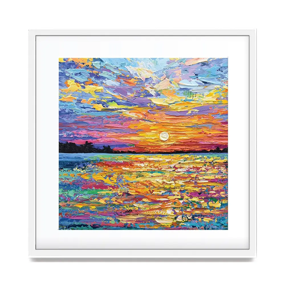 All Encompassing Sunset Square Framed Art Print All Encompassing Sunset Square Framed Art Print | Sunset Artwork wall art product Olga Tkachyk