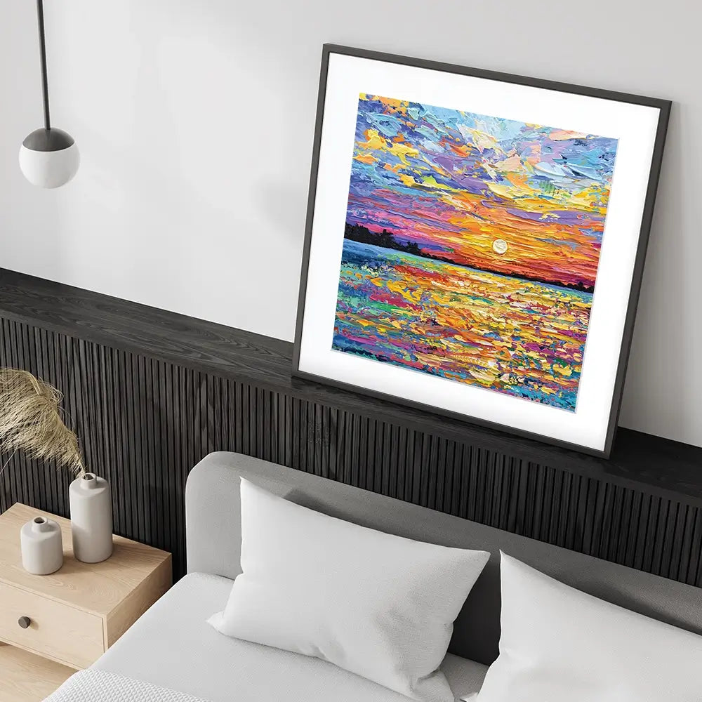 All Encompassing Sunset Square Framed Art Print All Encompassing Sunset Square Framed Art Print | Sunset Artwork wall art product Olga Tkachyk