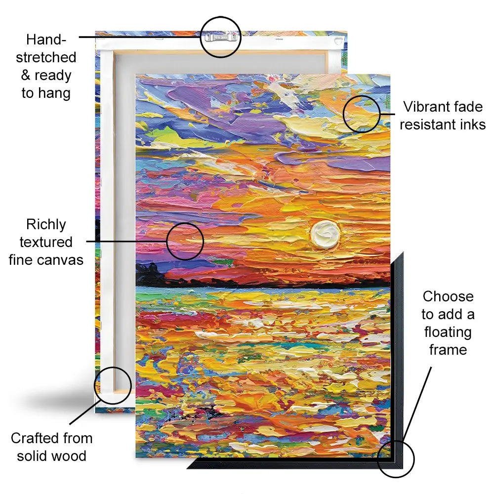 All Encompassing Sunset Trio Canvas Print All Encompassing Sunset Trio Canvas Print wall art product Olga Tkachyk