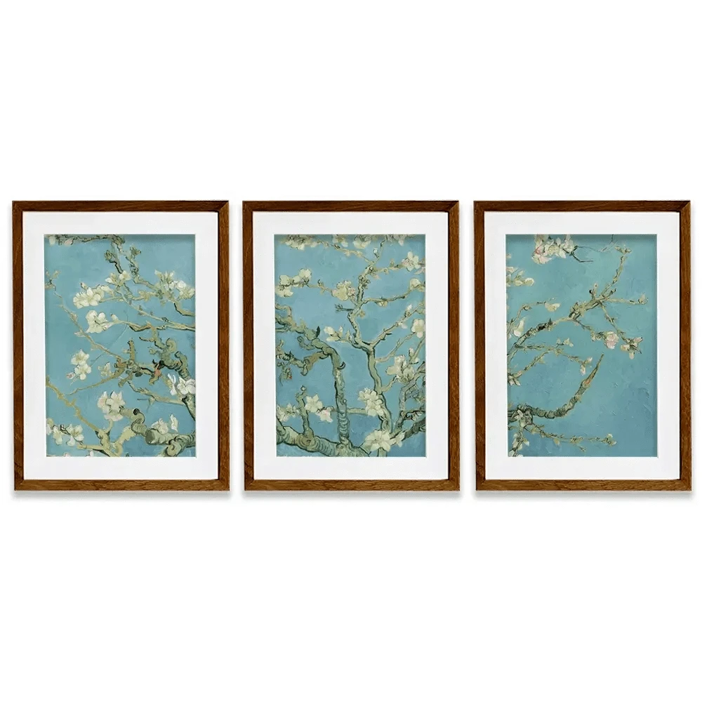 Almond Blossoms Framed Art Print Trio Almond Blossoms Framed Art Print Trio wall art product Vincent Van Gogh