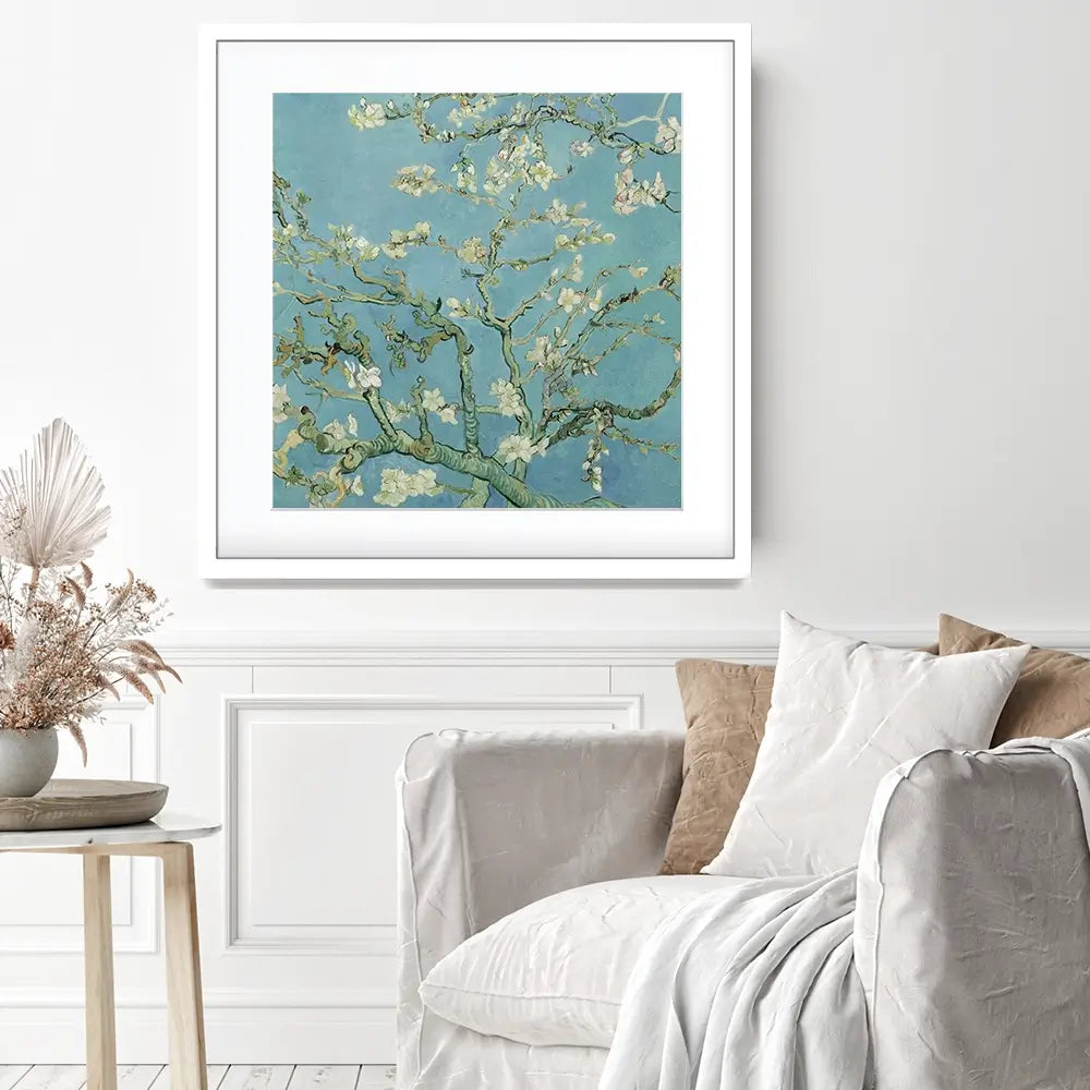 Almond Blossoms Square Framed Art Print Almond Blossoms Square Framed Art Print wall art product Vincent Van Gogh