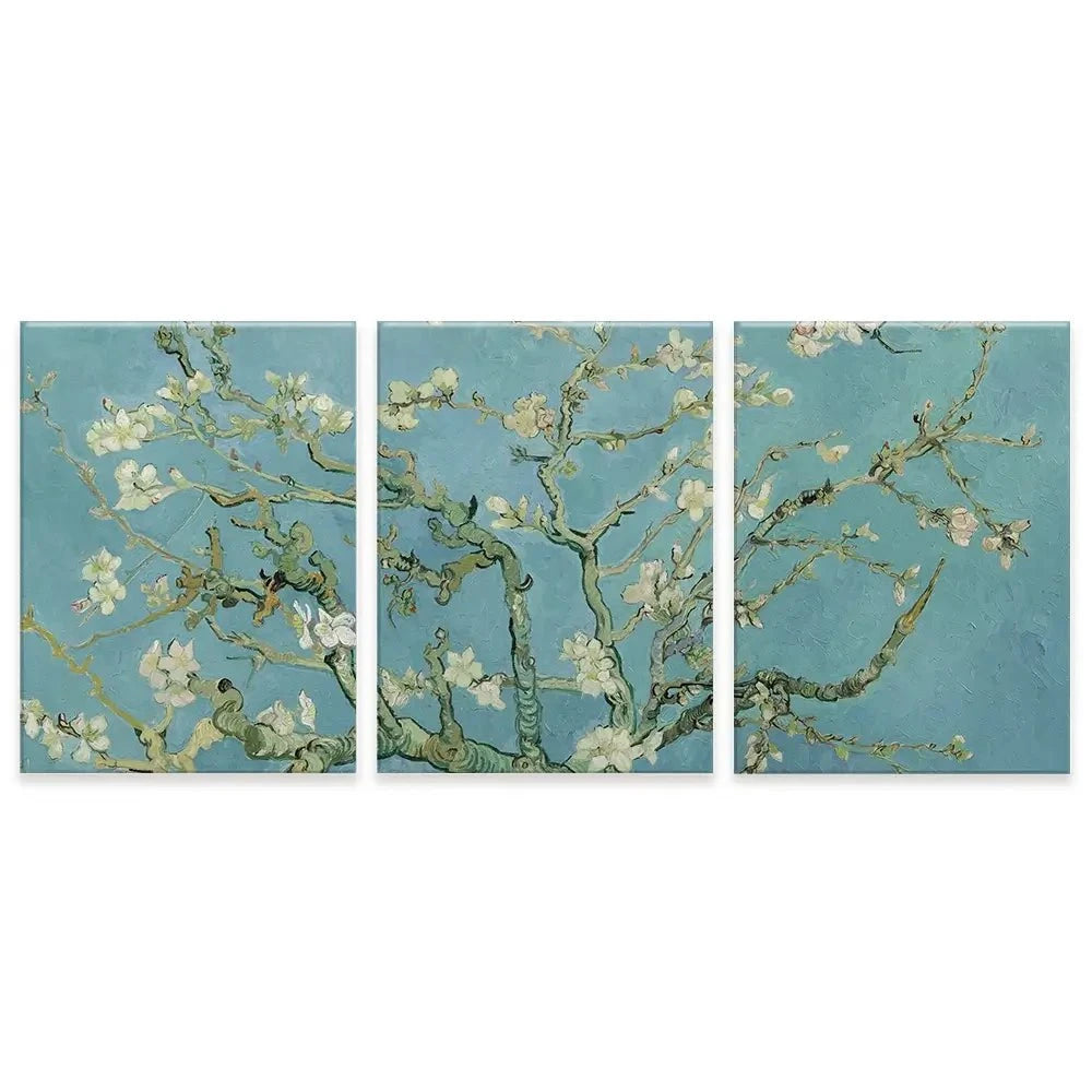 Almond Blossoms Trio Canvas Print Almond Blossoms Trio Canvas Print wall art product Vincent Van Gogh
