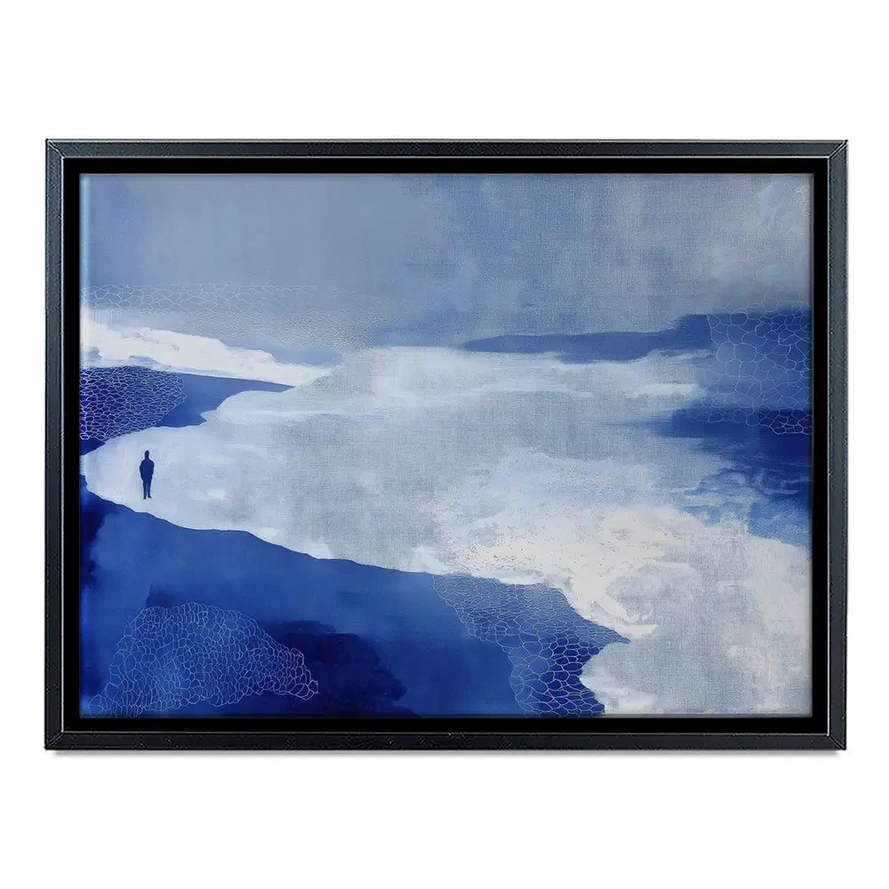 Alone On Snowy Shore Canvas Print Alone On Snowy Shore Canvas Print wall art product Chromatic Storm Studio