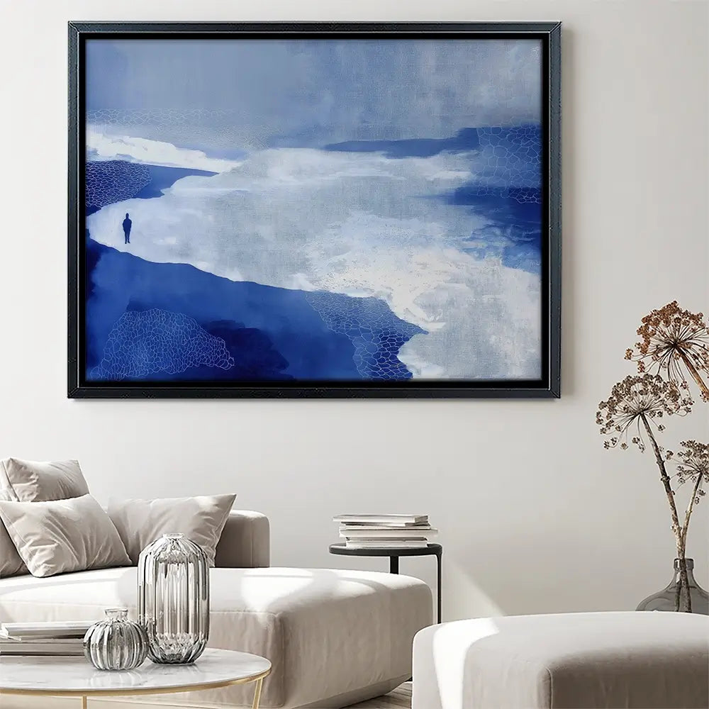 Alone On Snowy Shore Canvas Print Alone On Snowy Shore Canvas Print wall art product Chromatic Storm Studio