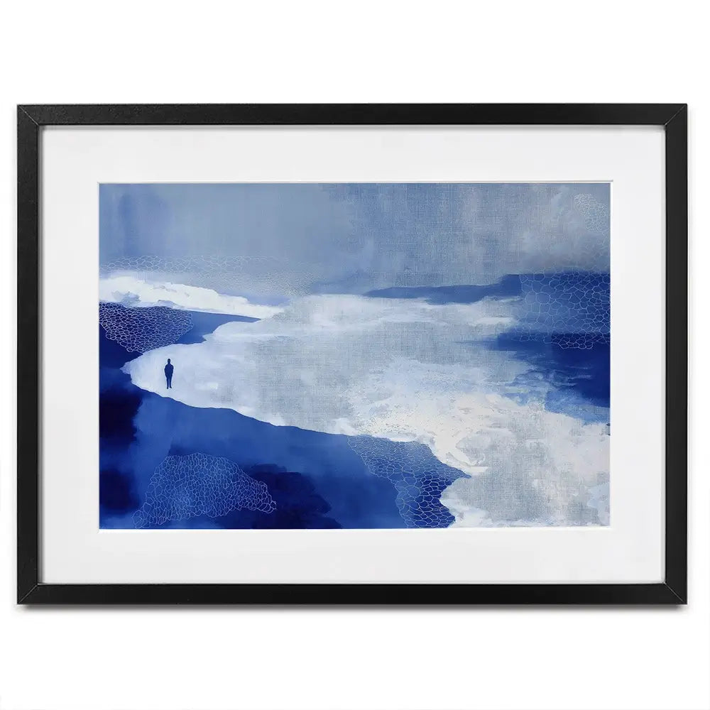 Alone On Snowy Shore Framed Art Print Alone On Snowy Shore Framed Art Print wall art product Chromatic Storm Studio