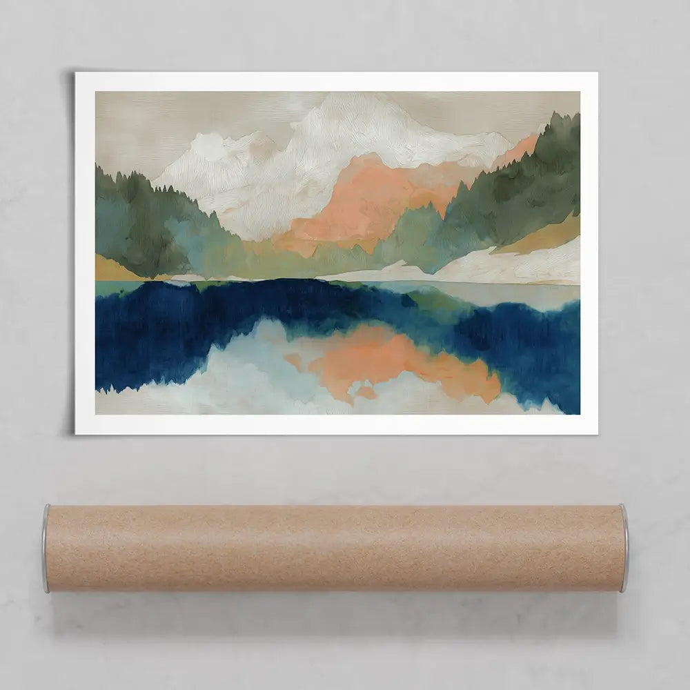Alpine Autumn Lake Reflection Art Print Alpine Autumn Lake Reflection Art Print wall art product Chromatic Storm Studio