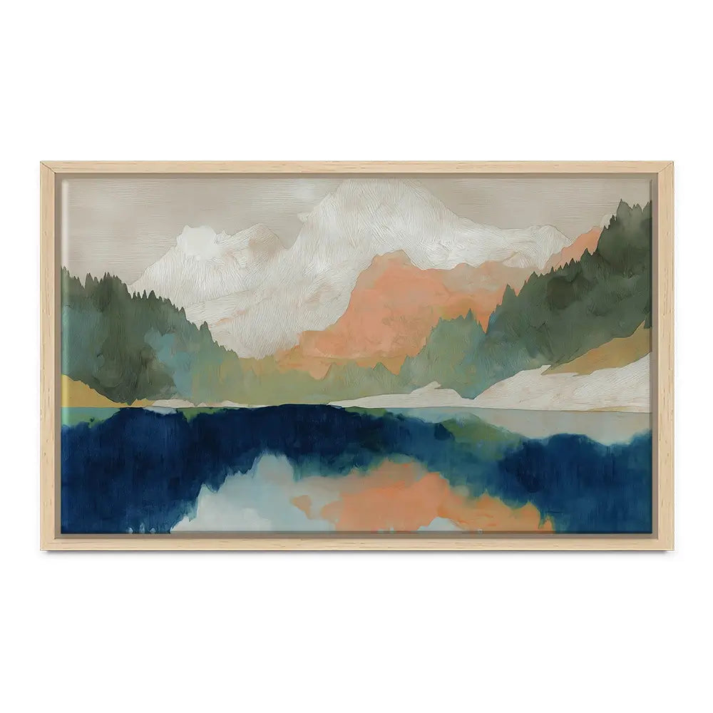 Alpine Autumn Lake Reflection Canvas Print Alpine Autumn Lake Reflection Canvas Print wall art product Chromatic Storm Studio
