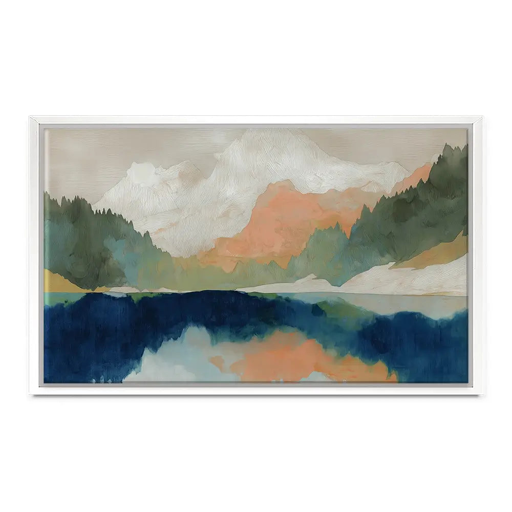 Alpine Autumn Lake Reflection Canvas Print Alpine Autumn Lake Reflection Canvas Print wall art product Chromatic Storm Studio