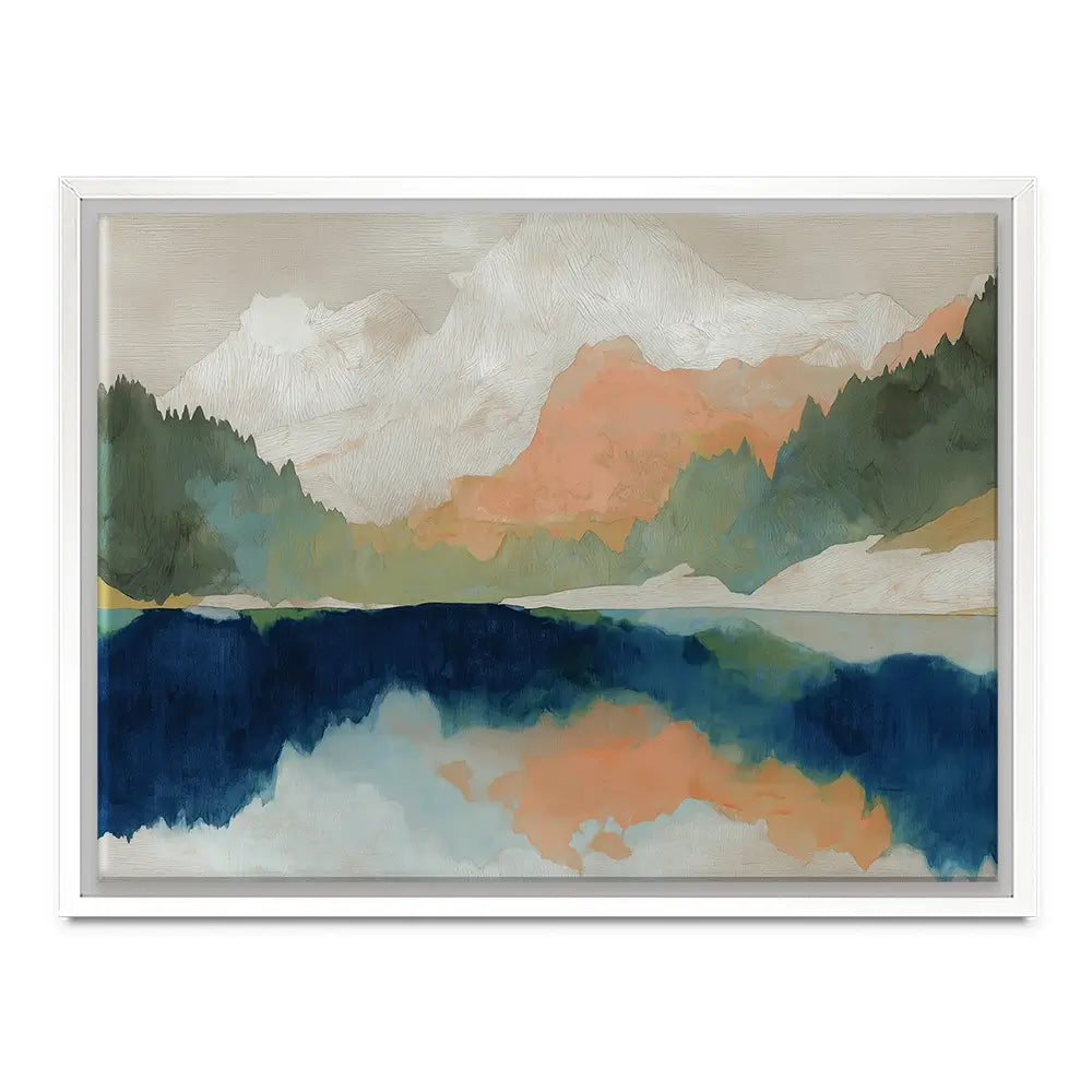 Alpine Autumn Lake Reflection Canvas Print Alpine Autumn Lake Reflection Canvas Print wall art product Chromatic Storm Studio