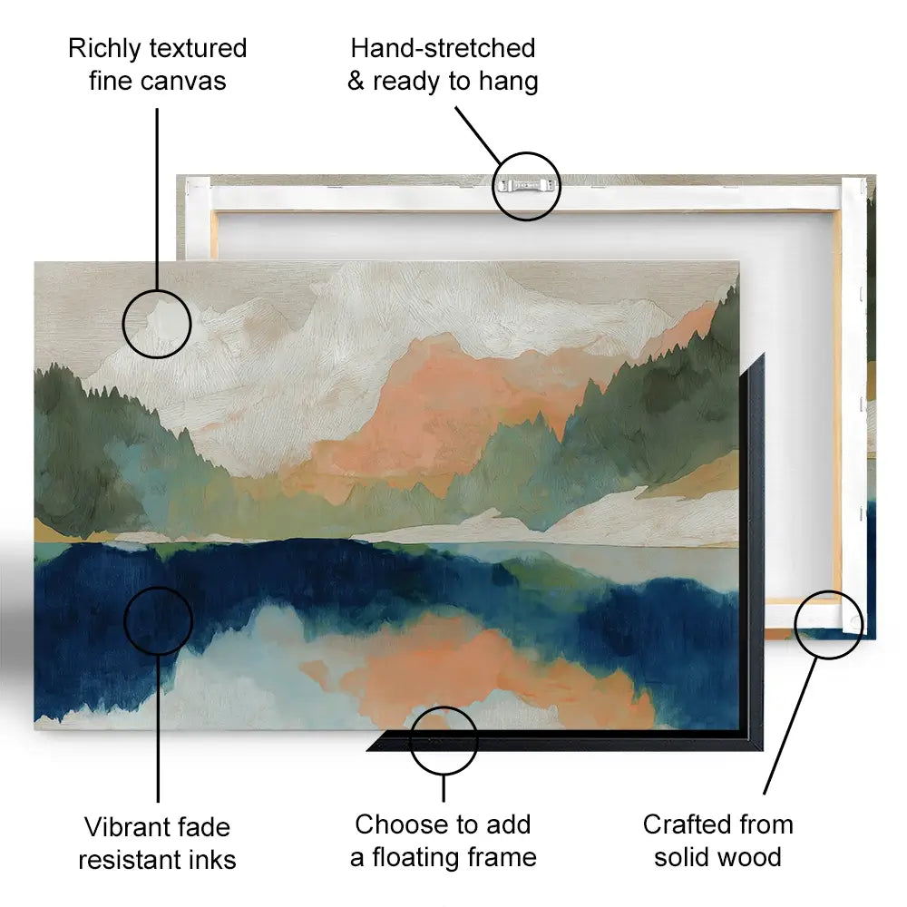 Alpine Autumn Lake Reflection Canvas Print Alpine Autumn Lake Reflection Canvas Print wall art product Chromatic Storm Studio