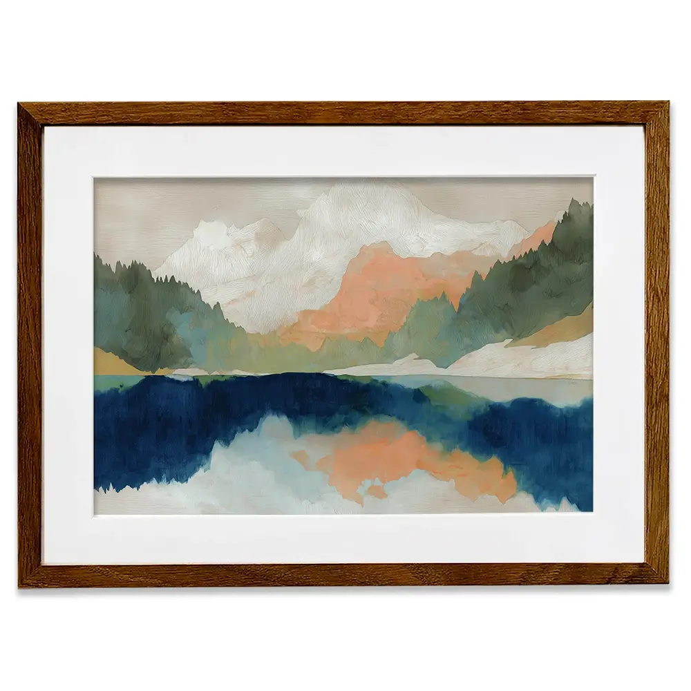 Alpine Autumn Lake Reflection Framed Art Print Alpine Autumn Lake Reflection Framed Art Print wall art product Chromatic Storm Studio