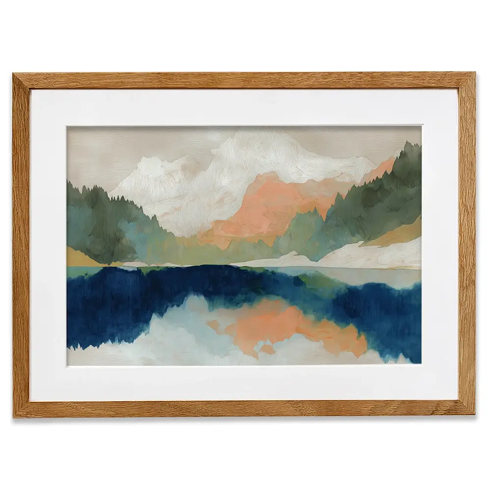 Alpine Autumn Lake Reflection Framed Art Print Alpine Autumn Lake Reflection Framed Art Print wall art product Chromatic Storm Studio
